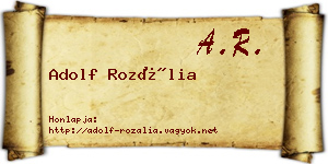 Adolf Rozália névjegykártya